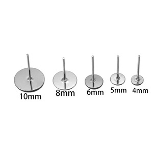 Flat Round Bottom <b>Earring</b> <b>Posts</b> Metal Studs Gold Silver Bronze KC Color Jewelry Findings For DIY <b>Earrings</b> Making Accessories - Product Image 5