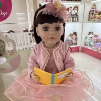 Yeezwood Meilleures ventes 55CM TTalk English RU Spain Poupée Reborn en silicone à bouche ouverte et tête oscillante, Cadeaux pour tout-petits, Poupée Reborn
