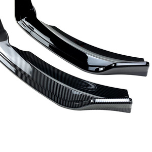 Mercedes-Benz E-Class W213 2021+ Front Bumper Lip Splitter Piano Black Carbon Fiber Texture PP Material - Product Image 5