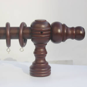 BARRA DE MADERA PARA CORTINA set di aste per tende in legno terminali staffe anelli accessori vendita calda 28MM tenda in legno stile classico <span class=keywords><strong>po</strong></span> - Product Image 4