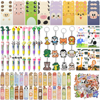 326-teiliges Cartoon-Schreibwaren-Partyset, 24 Packungen Geschenktüten mit Mini-Notizbüchern und 4-Farben-Stiften für Kindergeburtstagspartys