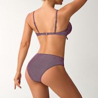 Bikini micro à deux pièces à taille haute en vichy pour femmes, tendance plage 2025, sexy, fabricant de maillots de bain personnalisés