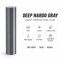 Film de protection automobile gris Nardo foncé en TPU cristallin, résistant aux UV, anti-rayures, longue durée, pour changement de couleur, vente en gros