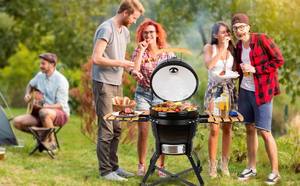 Horno Kamado KIMSTONE de Cerámica de 18 Pulgadas, Parrilla de Carbón, <span class=keywords><strong>Asador</strong></span>, el Mejor Ahumador para Jardín - Product Image 3