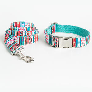 Correa de algodón personalizada de alta calidad, correa duradera con bonito patrón de lujo para perro y mascota, <span class=keywords><strong>collar</strong></span> y correa con pajarita, venta al por mayor - Product Image 5