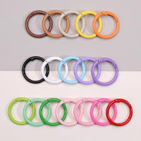 Gantungan Kunci Warna Permen, Cincin O Ring, Gesper Logam Paduan Seng, Gantungan Kunci untuk Tas, Gantungan Dompet, Aksesoris Kerajinan DIY