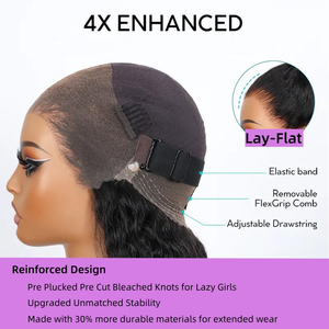 Perruque frontale en dentelle HD 360 invisible, effet peau, cheveux humains, ondulations naturelles, <span class=keywords><strong>sans</strong></span> colle, pré-épilée, pré-coupée, nœuds décolorés, petite taille, frontale complète - Product Image 3