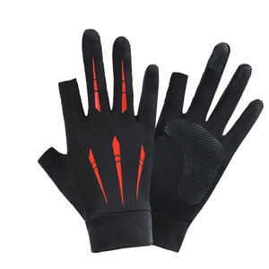 SHBGW Outdoor Functional <b>Gloves</b> One Size Black Red Print Cycling Fishing <b>Painting</b> Delivery Use - Product Image 1