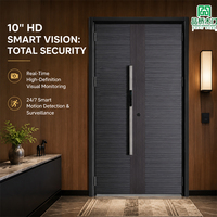 Porte d'entrée silencieuse en forme de T de qualité supérieure avec grand écran HD de 10 pouces et remplissage en feuille d'aluminium pour maison moderne