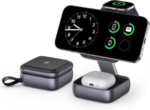 Cargador Inalámbrico 3 en 1 Magnético Plegable, Base de Carga Rápida para iPhone 17-12/Serie Air, para Reloj Inteligente y para <span class=keywords><strong>AirPods</strong></span> - Product Image 3