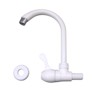 Grifo de Agua de Alta Calidad para Lavabo de Cocina, Montado en la Pared, Blanco, de Plástico, de 1/2 Pulgada - Product Image 5