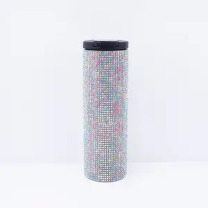 Outdoor sport Bling diamond water bottle500ml luxury Diamond Shiny Cola Shaped Vacuum Stainless Steel Water cups