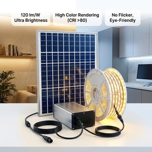 KHT Original IP65 Bande lumineuse <span class=keywords><strong>LED</strong></span> extérieure 5M Rétro-éclairage fixable pour paysage <span class=keywords><strong>Solaire</strong></span> doux Pas de facture d'électricité pour les bars à café PVC - Product Image 5