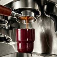Mug à café isotherme moderne en acier inoxydable 304 de 260 ml avec couvercle, empilable