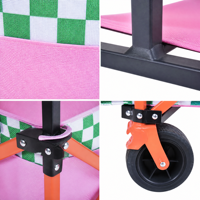 Chariot de camping pliable à quatre roues avec table réglable en hauteur et toit pare-soleil pour le shopping et le stockage, OEM disponible