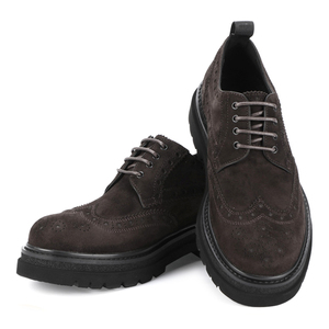 Scarpe Derby da Uomo in Pelle Scamosciata di Alta Qualità, Traspiranti, per Ufficio e Business, Colore Caffè - Product Image 3