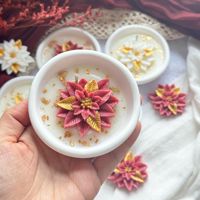 Bougie parfumée en forme de fleur de gingembre avec feuille d'or, petit bol, nouveauté, cadeau de Noël en gros