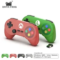 Control de Juego Inalámbrico Data Frog PC07 de Estilo Clásico, Receptor Dual, Gamepad Retro para Windows/Mac/Linux, Android TV, Juegos de Arcade
