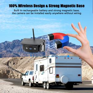 Système de caméra solaire magnétique sans fil pour chariot élévateur, moniteur de camion, kit écran LCD de tableau de bord de voiture pour vision arrière, DVR de sécurité - Product Image 4