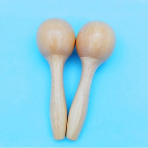 Wholesale Blank Unpainted Mini Wooden Maracas Sand Shaker Orff Percussion Instrument For Kids Playing - Product Image 3