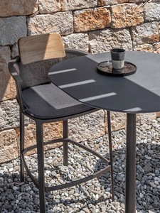 Nordic Rope Rattan aluminum <b>Waterproof</b> Dinning Chair Patio Restaurant Aluminium Stackable Outdoor bar Chair for Garden hotel - Product Image 2