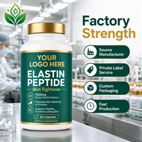 Peptides d'élastine marine 1000mg en capsules – Soutien de l'élasticité cutanée – Complément alimentaire – 60 capsules – Marque privée – Nutrition beauté