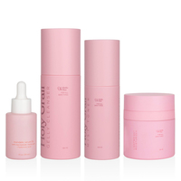 Stok Laris Siap Kirim Pet Daur Ulang 100Ml Botol Toner Merah Muda 60Ml 80Ml 100Ml Set Botol Kosmetik Plastik Merah Muda