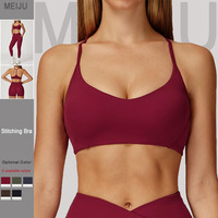 Soutien-gorge de sport yoga pour femme à maintien élevé, bretelles réglables, respirant, léger, extensible dans les quatre sens (Spandex/Nylon), avec rembourrage avant amovible