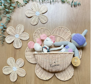 ตะกร้าไม้ไผ่ติดผนังขนาดเล็กแบบนอร์ดิกที่เก็บกุญแจทางเข้าสำหรับห้องน้ำของเด็ก B & B ของตกแต่งผนังห้องและที่เก็บของ - Product Image 1