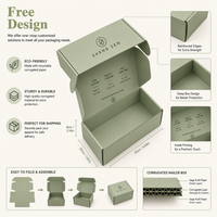 Cajas de Embalaje de Papel Verde Reciclable Ecológicas Personalizadas con Patrones para Calcetines, Regalos, Ropa, Embalaje y Transporte