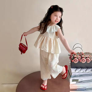 Abbigliamento per Bambine da 0 a 10 Anni, Set Moda Due Pezzi con Maglietta Senza Maniche e <span class=keywords><strong>Pantaloni</strong></span> - Product Image 1