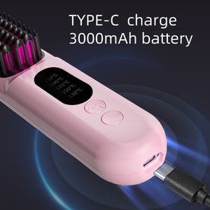 Rechargeable Cordless Hot Comb Hair Straightener <b>Brush</b> - Product Image 3