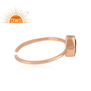 Adjustable Rose Gold <b>Plated</b> Ring Pear Shaped Sterling <b>Silver</b> Ring Natural Garnet Gemstone Set Ring Supplier Jewelry - Product Image 2