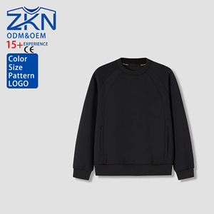 Hoodie Bordado de Venda Quente, Gola Redonda, 100% Algodão, Hoodie Preto com Design de Bolso, Estilo Casual Vintage, Ecológico - Product Image 2