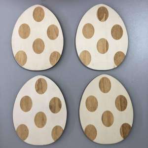 Huevos de Pascua pintados hechos a mano, decoración de Festival de madera HAIYAO, decoración del hogar, logotipo personalizado, Europa - Product Image 4