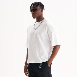 Chất Lượng Cao Cotton Trống Cắt T-Shirt Unisex Boxy Phù Hợp Với Quá Khổ Áo Thun In Logo Tùy Chỉnh T Áo Sơ Mi - Product Image 3