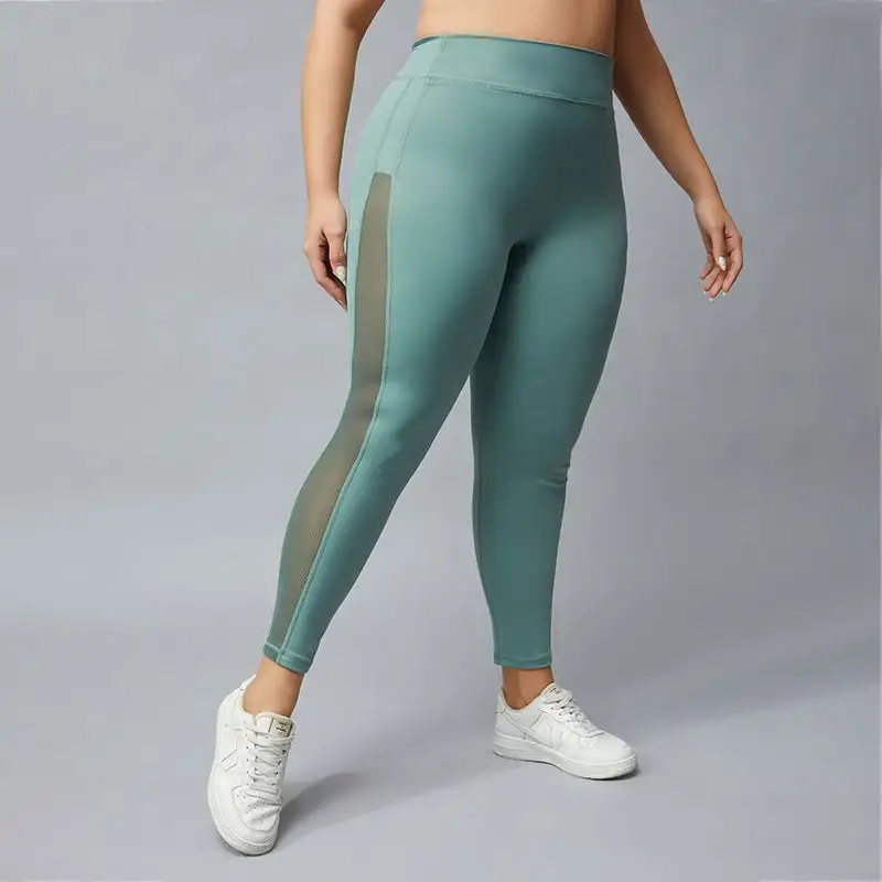 Plus Size Mesh Yoga Pants Leggings De Yoga Para Mujer Gym Hip Lift Sports Plus Size Fitness Pants Women Yoga Leggings