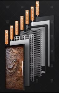 <span class=keywords><strong>Porte</strong></span> <span class=keywords><strong>d</strong></span>'<span class=keywords><strong>entrée</strong></span> pivotante en métal avec surface en bois sculpté 3D extra-large pour villa de luxe, pour l'extérieur <span class=keywords><strong>d</strong></span>'une maison moderne - Product Image 2