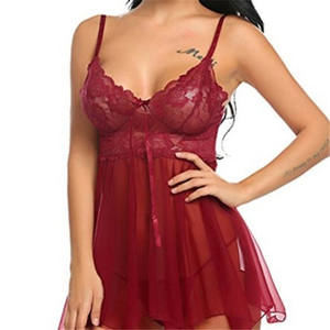 <span class=keywords><strong>Lingerie</strong></span> Sexy Femme Ouverte à l'Entrejambe Vêtements de Nuit Pyjama Robe de Nuit en Dentelle Sous-Vêtements Exotiques Féminins Nuisette String Costumes Érotiques - Product Image 2