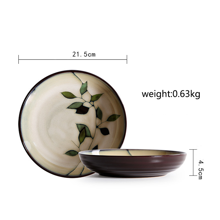 Assiette creuse verte de 8,5 pouces
