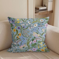 Taie d'oreiller Hoshom en velours 100 % coton, imprimée haute définition, motifs animaux de dessin animé et fleurs, personnalisable, pour la maison et le salon