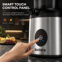Extracteur de jus lent OEM ODM à écran tactile, moteur DC 250W entièrement en cuivre, 60 tr/min, faible bruit, corps en acier inoxydable, goulotte de 14 cm, facile à nettoyer