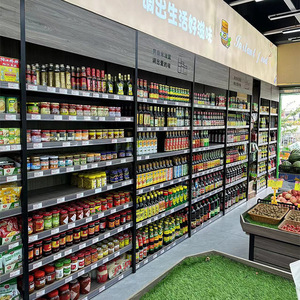 Étagère d'exposition en bois et acier pour épices, huiles, sauces et vinaigres de supermarché, magasin de proximité - Product Image 2