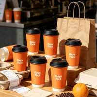 Gobelets à café jetables en papier biodégradable, écologiques, de qualité alimentaire, recyclables, personnalisés, avec couvercles et manchons