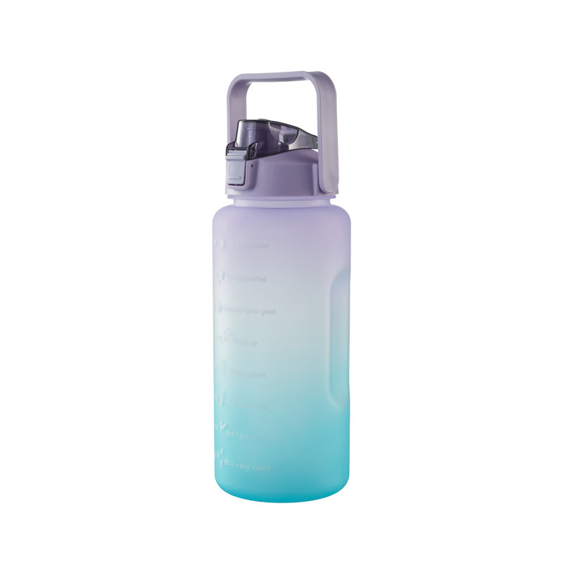 Bottiglia D'Acqua In Vetro MUKOKO 1,9L Con Cannuccia E Manicotto In Silicone – Borraccia Motivazionale Con Indicatore Orario - 3
