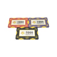 Jetons de poker rectangulaires du club de poker de Las Vegas, 28g, jetons de casino en argile carrés, jetons royaux avec numéros gravés, plaque en céramique