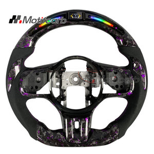 Volante Deportivo Personalizado de Fibra de Carbono Forjado en Color Morado con LED para Mitsubishi Lancer Evolution X GSR MR X Final Edition 2008-2016 - Product Image 1