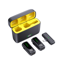 Système de microphones sans fil doubles en gros avec appairage automatique, mini micro-cravate Plug and Play pour Vlog et diffusion en direct