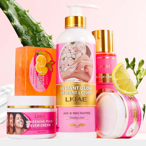 Ensemble de soins de la peau Gluta populaire, vitamine C et beurre de karité, sérum éclaircissant luxueux biologique à l'AHA, améliore la mélanine pour les peaux foncées - Product Image 6