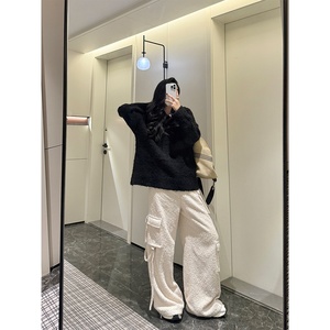 Nouveau design – Pull décontracté en <span class=keywords><strong>laine</strong></span> tricotée pour femme avec col à revers et boutons en corne, idéal pour l'automne et l'hiver, personnalisable - Product Image 4